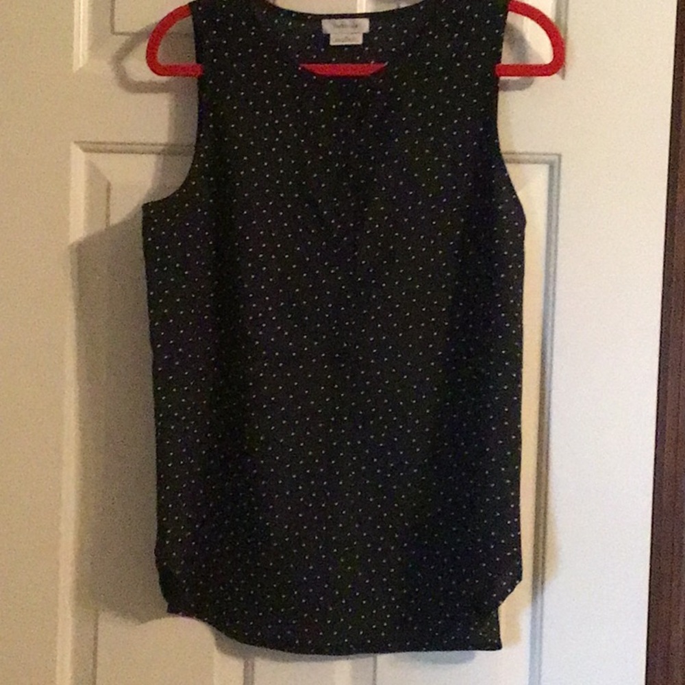 Black Polka Dot Sleeveless Top
